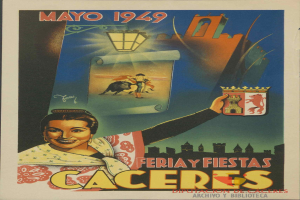 Plakat für ein mexikanisches Festival mit einer Frau mit menschlichem Gesicht und Text mit Festivaldetails