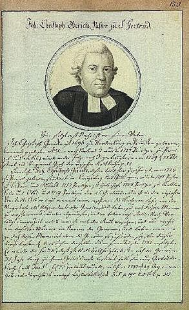 Schwarz-weiß-Porträt von Johann Wolfgang von Goethe in einer schwarzen Robe auf einem alten Dokument mit Datum 1789 und sichtbarem Text.